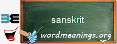 WordMeaning blackboard for sanskrit